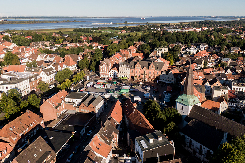 Glückstadt von oben © MakS, Borowiakziehe Glückstadt von oben © MakS, Borowiakziehe